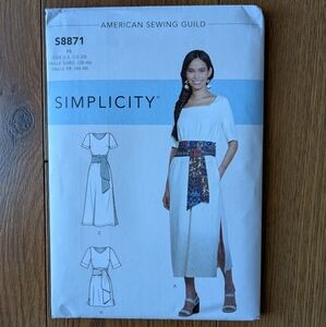 Simplicity S8871 UNCUT New Pattern Sizes 12-20